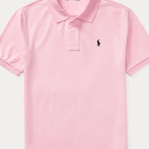 Pink Polo Shirt with Embroidered Logo